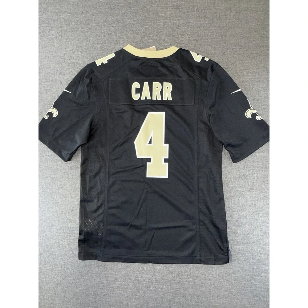NWT Nike Derek Carr #4 New Orleans Saints NFL Game Jersey Black Size S